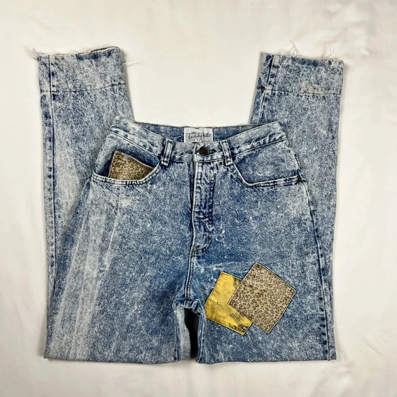 Vintage 80’s Patchwork Acid Wash Jeans - Picture 8 of 12